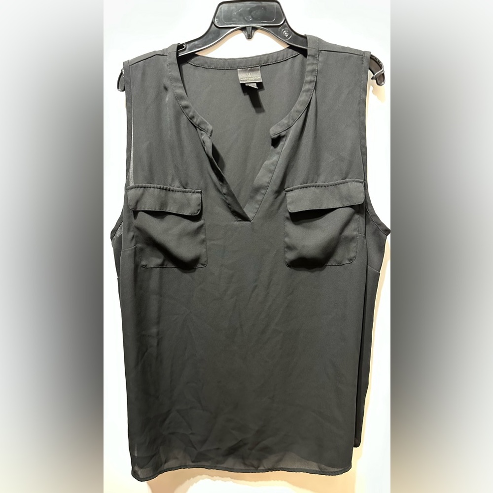 2X Worthington Black Tank Blouse
